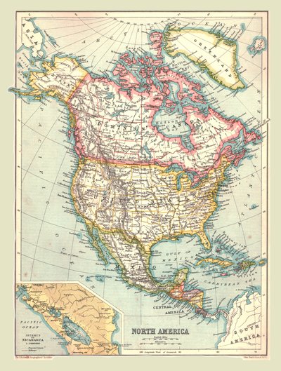 Kart over Nord-Amerika, 1902. av Unbekannt