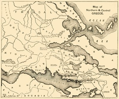 Kart over Nord- og Sentral-Hellas, 1890. av Unbekannt