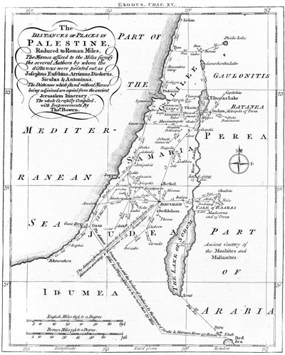 Kart over Palestina basert på eldgamle forfattere, c1830 av Unbekannt