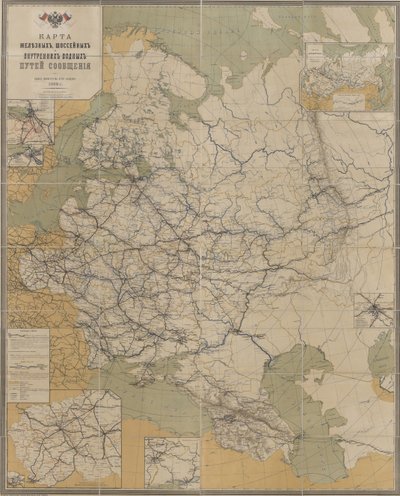Kart over veier, jernbaner og indre vannveier i det russiske imperiet, 1893, 1893 av Unbekannt