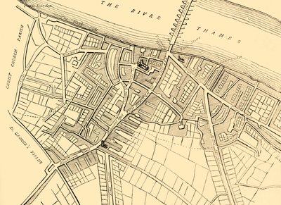 Kart over Southwark, 1720, c1878. av Unbekannt