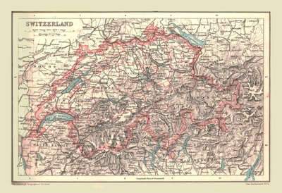 Kart over Sveits, 1902. av Unbekannt