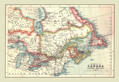 Kart over Dominion of Canada, Eastern Provinces, 1902. av Unbekannt