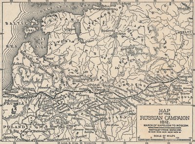 Kart over den russiske kampanjen, 1812, 1896 av Unbekannt