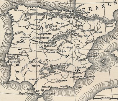 Kart over den spanske kampanjen, c1807-1814, 1896 av Unbekannt