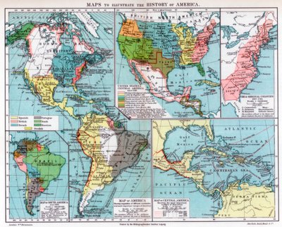 Kart for å illustrere historien til Amerika, 1901 av Unbekannt