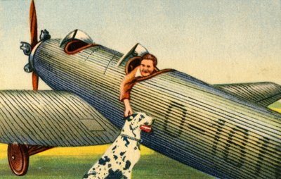 Marga von Etzdorf med flyet sitt, 1932. av Unbekannt