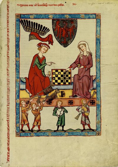 Markgreve Otto IV av Brandenburg spiller sjakk fra Codex Manesse, mellom 1305 og 1340 av Unbekannt