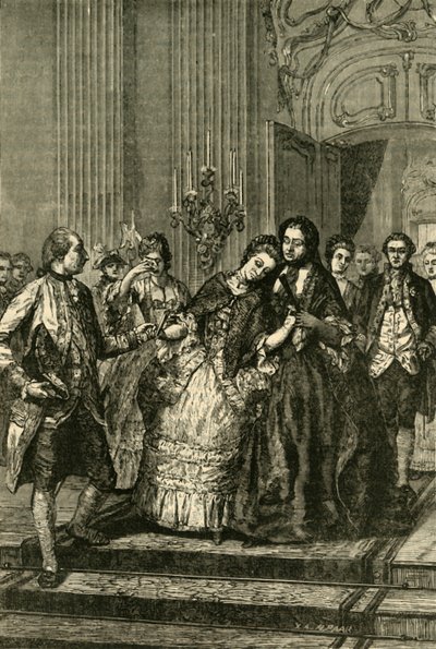 Marie Antoinette tar avskjed med moren, 1770, 1890. av Unbekannt