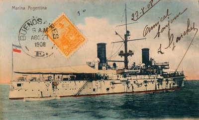 Den argentinske marinen. Slagskip, Belgrano, c1908 av Unbekannt