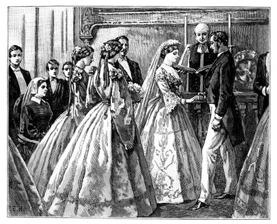 Ekteskap med prinsesse Alice og Ludwig IV, storhertug av Hessen, 1. juli 1862 sent på 1800-tallet av Unbekannt