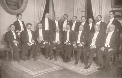 Marshal Hermes da Fonseca med sine statssekretærer og rådgivere, 1914 av Unbekannt