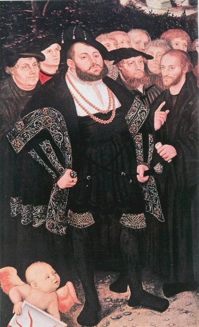 Martin Luther med reformatorer, c1530 av Unbekannt