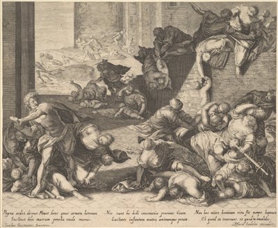 Massacre of the Innocents, redusert og omvendt kopi etter Aegidius Sadeler, 16001629. av Unbekannt