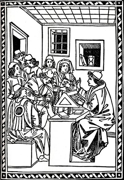 Mestre med sine studenter. Christoforo Landino, 1492, 1917 av Unbekannt