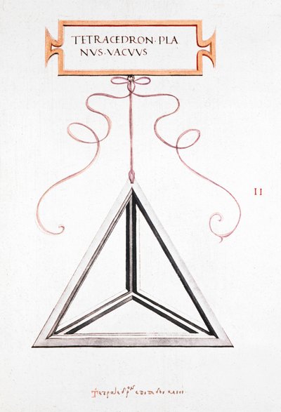 Matematiske tegninger Da Vincis tetraeder av Unbekannt