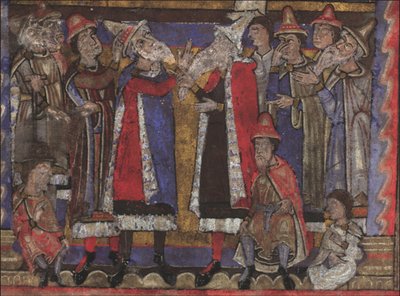 Matthew og representantene for de tolv stammene i Israel Evangelier, tidligere Dresden Ms. A 94, av Unbekannt