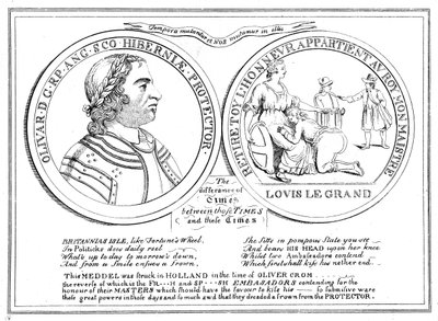 Medalje fra tiden til Oliver Cromwell, 1600-tallet av Unbekannt