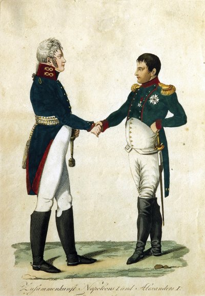 Møte mellom Napoleon og Alexander I, 1808 av Unbekannt