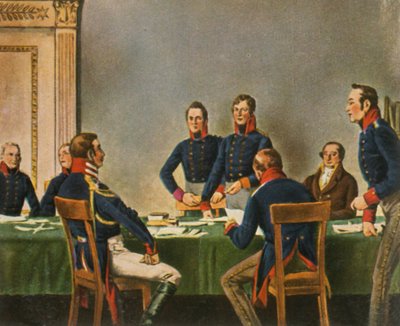 Møte i Reorganiseringskommisjonen i Königsberg, 9. juli 1807, 1936. av Unbekannt
