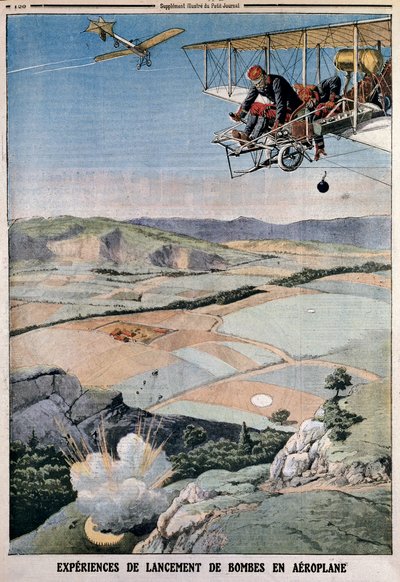 Medlemmer av det franske luftkorpset på bombeøvelse i Chalons, 1912 av Unbekannt