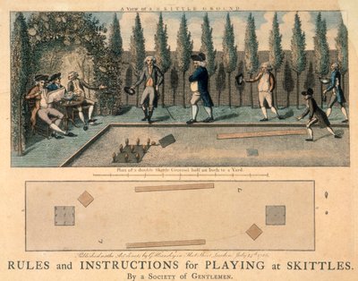 Menn som spiller kjegler, 1786 av Unbekannt