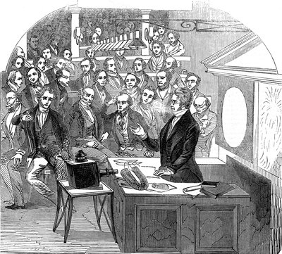 Michael Faraday foreleser om elektrisitet og magnetisme, Royal Institution, London, 1846 av Unbekannt