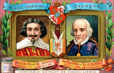 Miguel de Cervantes Saavedra og Pedro Calderon De La Barca, c1900 av Unbekannt