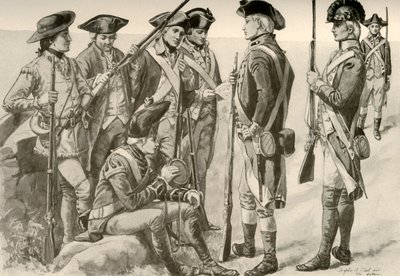 Militære uniformer i Amerika, c1770, 1937. av Unbekannt