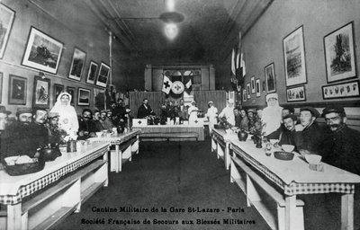 Militær kantine, Gare St Lazare, Paris, første verdenskrig, 1914-1918 av Unbekannt