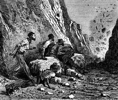 Gruvearbeiders sprengning, 1879. av Unbekannt