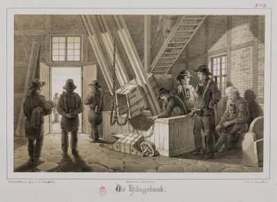 Gruvedrift, Metal Ores Pithead av en gruve, Tyskland, ca 1851 av Unbekannt