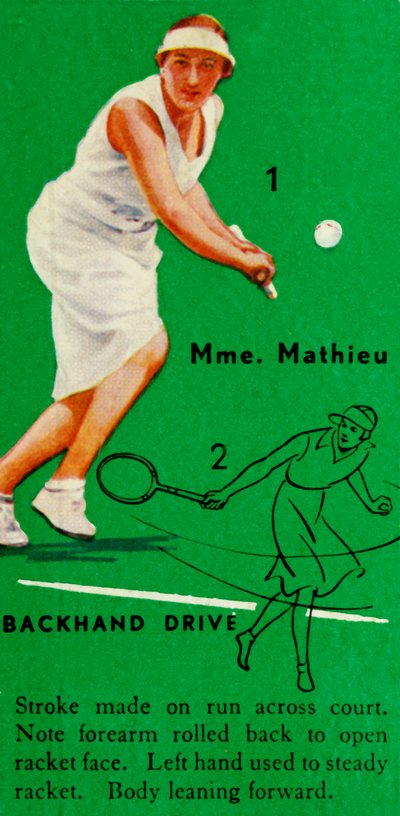 Mme. Mathieu - Backhand Drive, c1935. av Unbekannt