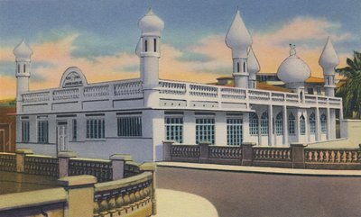 Mohammedan-moskeen, Port of Spain, Trinidad, B.W.I., ca 1940-tallet. av Unbekannt