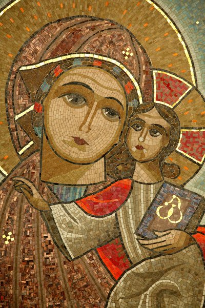 Koptisk kloster av den hellige jomfru og Saint John Kame. Madonna med barn. av Unbekannt