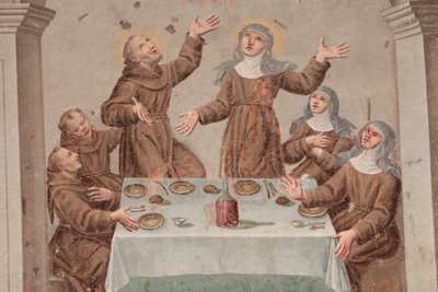 Saorge-klosteret Freskomaleri fra 1700-tallet som skildrer livet St. Frans av Assisi, Saorge, Frankrike av Unbekannt