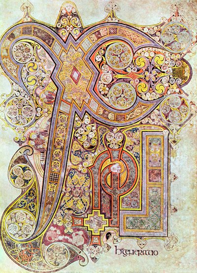 Monogramside fra Book of Kells Christi Autem Generatio, c800 av Unbekannt