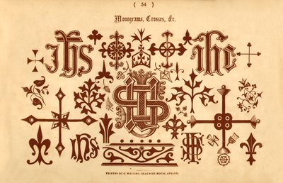 Monogrammer, kors osv., 1862 av Unbekannt