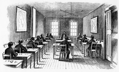 Morse-telegrafoperasjonsrom, Cincinnati, Ohio, USA, 1859 av Unbekannt