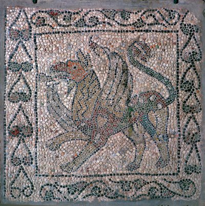 Mosaikk av en griffon i kirken San Giovanni Evangelista, 1200-tallet av Unbekannt