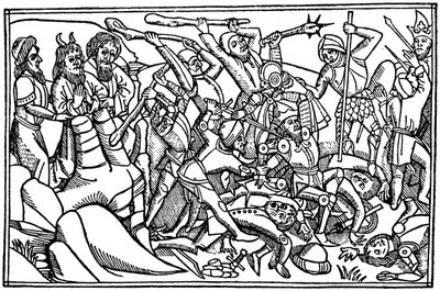 Moses ber om Israels seier, 1480 1964 av Unbekannt