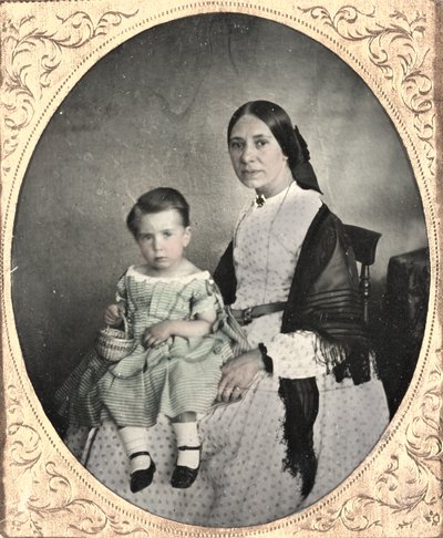 Mor og barn, ca. 1860. av Unbekannt