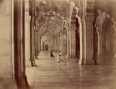 Moti Masjid: Perlemoskeen i det indre av Fort Agra, 1860-70-tallet. av Unbekannt
