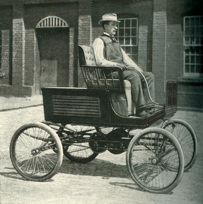 Motorbil utstyrt med det nye lagringsbatteriet, 1902. av Unbekannt