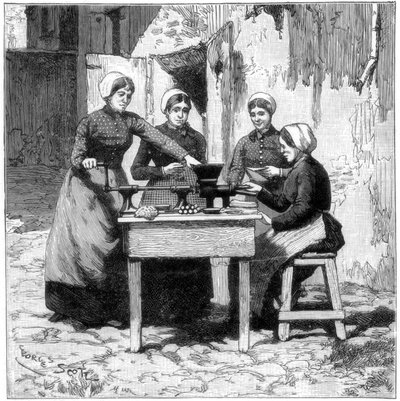 Støping av eksplosive tyggegummipatroner, Isleten, nær Fluelen, Sveits, 1893 av Unbekannt