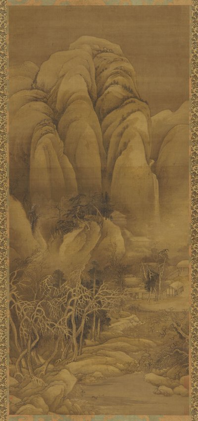 Mountain Hamlet etter Snow, Ming eller Qing-dynastiet, 1600-tallet. av Unbekannt