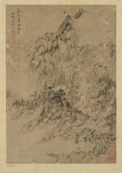 Fjelllandsby, Ming-dynastiet, 1550-1644. av Unbekannt