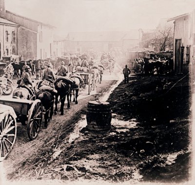 Monterte tropper med vogner, c1914-c1918 av Unbekannt