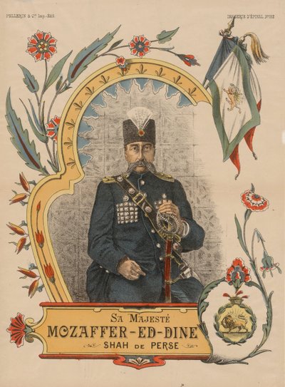 Muzaffar ad-din Shah Qajar 1853-1907, keiser av Persia, 1896 av Unbekannt