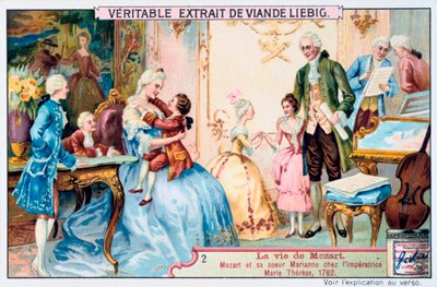 Mozart i en alder av syv foran keiserinne Maria Theresa, 1763. 1906 av Unbekannt